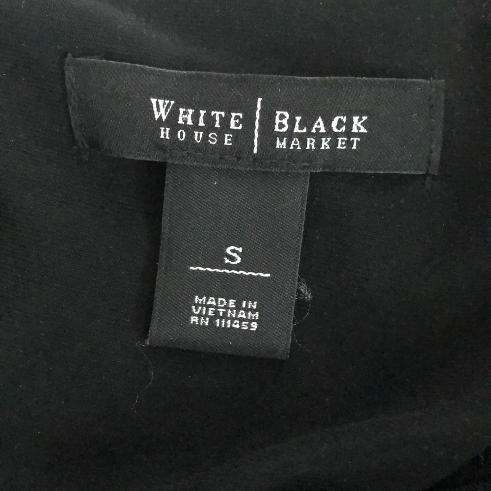 White House Black Market Black Ruffle Pleated Tank Top - Picture 3 of 6